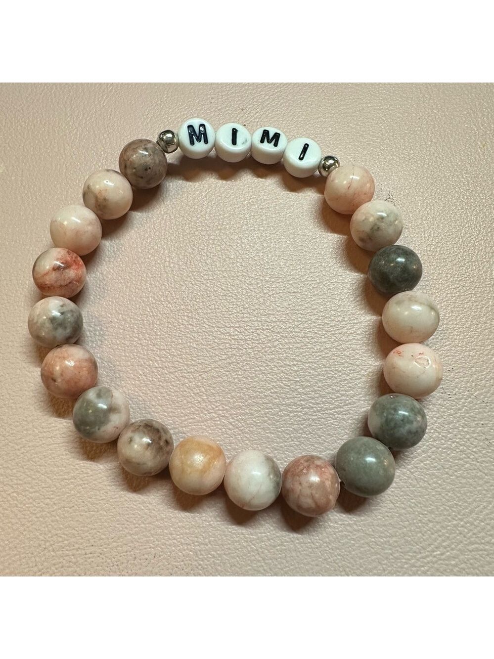 Bohemian Style Natural Pinkish Zebra Stone Bracelet “MIMI” NWT